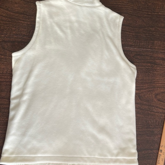 Lands’ End women’s small heavy ivory fleece full zip vest like new - Picture 2 of 5
